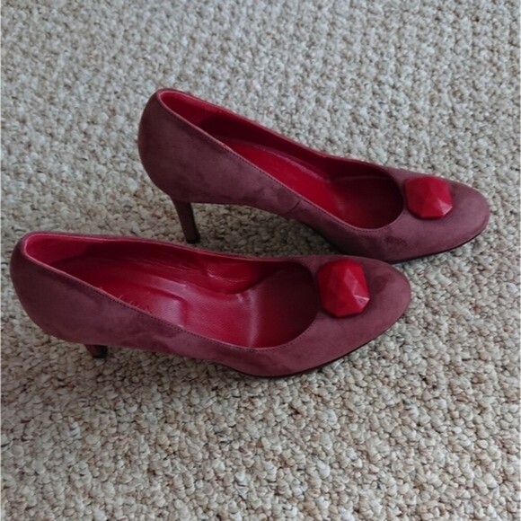 Boden Plum color Suede pump size 36.5 - Picture 5 of 10